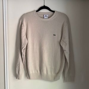 Lacoste Medium Knit Cream Sweater Size S